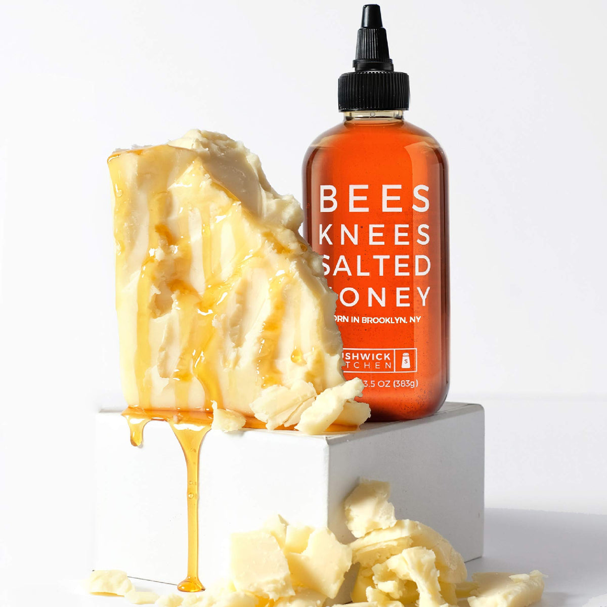 Bees Knees salted honey pour highlights sweet-salty notes in beverages.