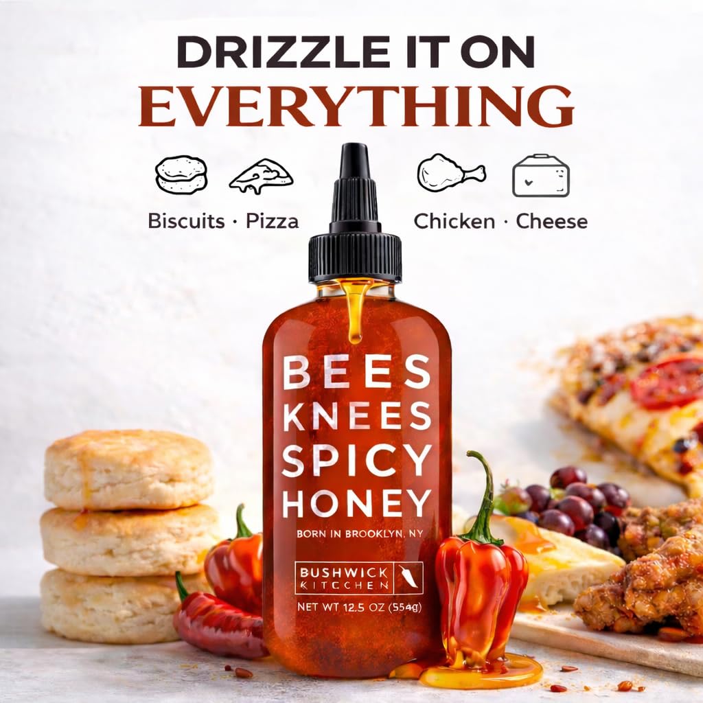 Pizza glaze using Bees Knees spicy honey for flavor depth