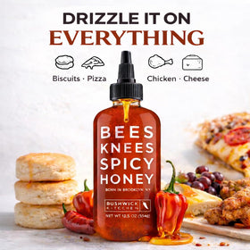 Pizza glaze using Bees Knees spicy honey for flavor depth