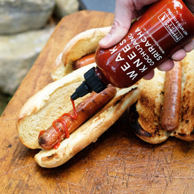 Bushwick Kitchen Weak Knees Gochujang Sriracha heat level visual hints