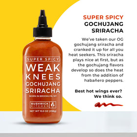 Bushwick Kitchen Weak Knees hot sauce adds bold heat to wings and dips