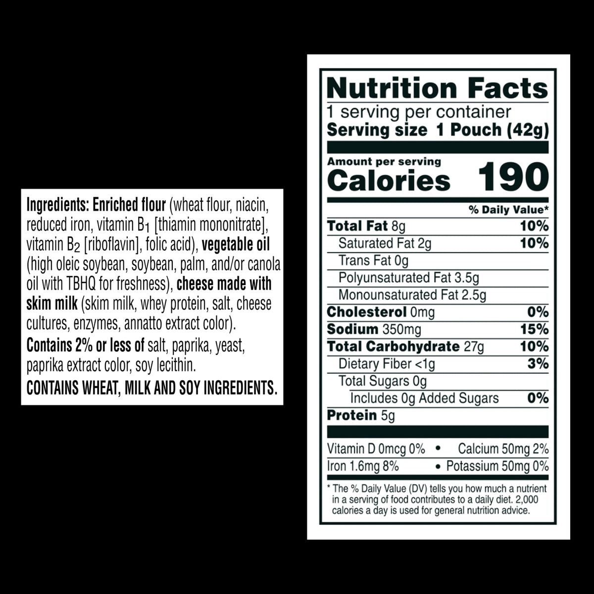 Close-up of Cheez-It Original crackers in 1.5 ounce pouches, perfect for school lunches.