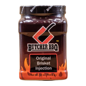 Butcher BBQ Original Brisket Injection bottle ready to infuse rich flavor into meat