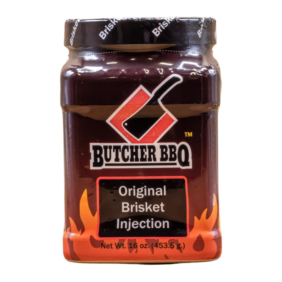 Butcher BBQ Original Brisket Injection bottle ready to infuse rich flavor into meat