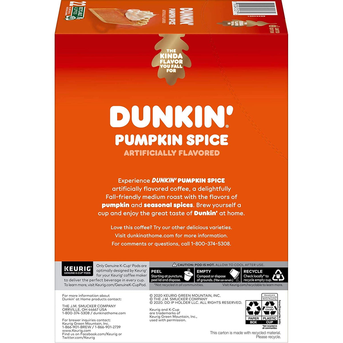 BUTO Dunkin Pumpkin Spice capsules close-up highlights rich flavor for a convenient brew