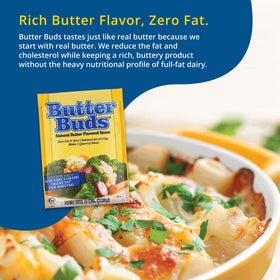 Butter Buds pour-over potatoes image shows creamy, dairy-fueled flavor boost.