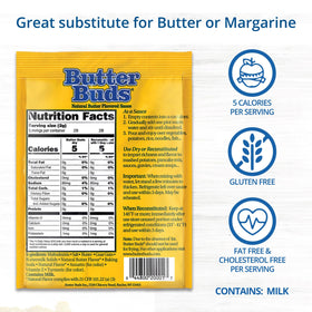 Butter Buds 2oz pack setup for quick gluten-free butter flavor in meals