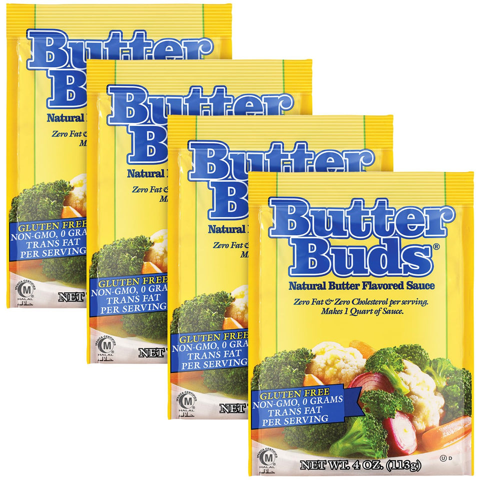 Butter Buds sauce mix 4oz packaging for quick, creamy butter flavor in meals.