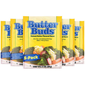 Butter Buds sauce mix packet closeup showing authentic butter flavor for hot dishes