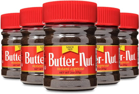Butter-Nut Instant Espresso cup with crema highlights bold aroma and café-quality texture.