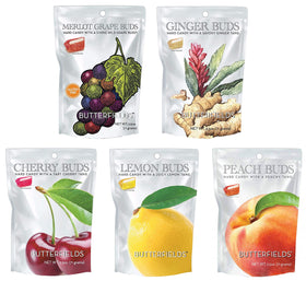 Butterfields Peach Buds Pack offers bright peach flavor for a refreshing snack.