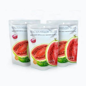 Butterfields Watermelon Buds close-up of gem-shaped candies, dairy-free and low-calorie.