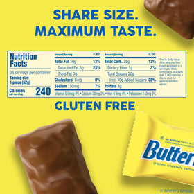 Butterfinger chocolate-coated bar with bold peanut-butter flavor for sharing.