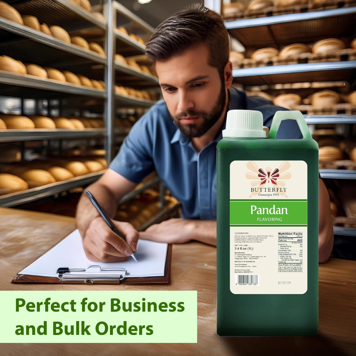 Butterfly Pandan Flavoring Extract buko pandan dessert; reliable flavor anchor for tropical treats.