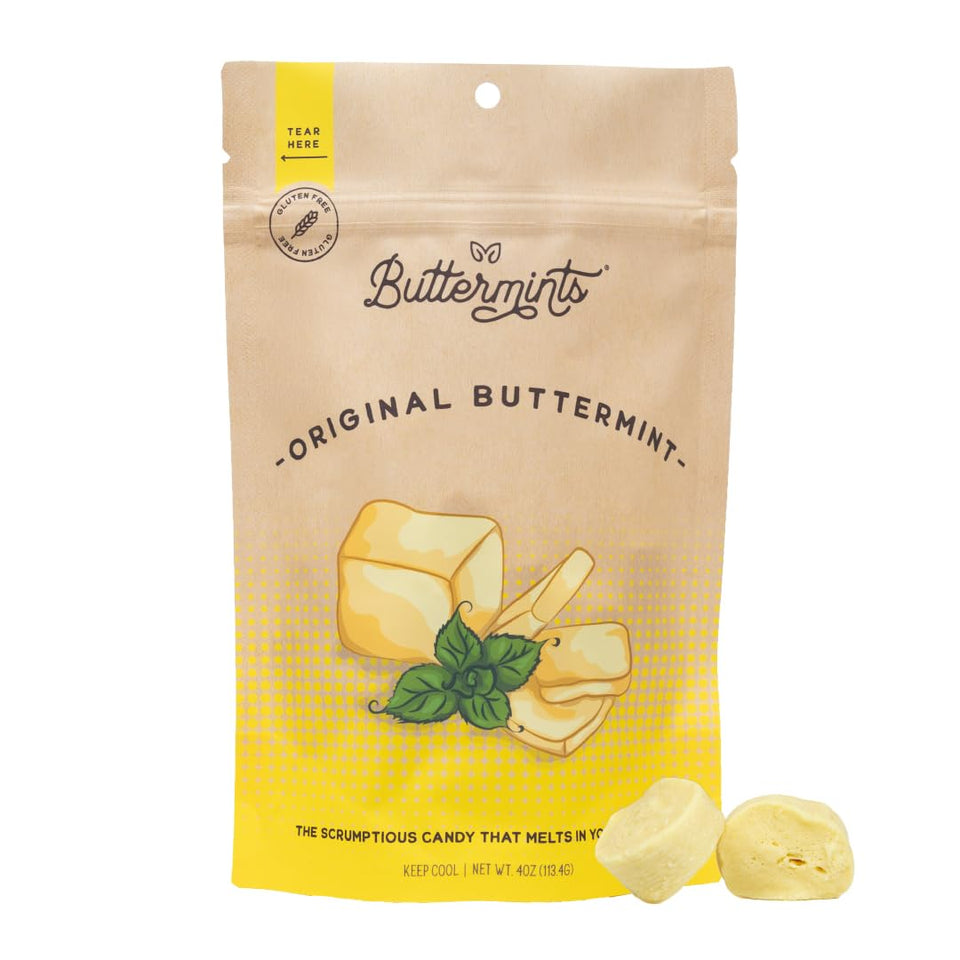 Buttermints Original front pack showcases timeless butter mint candy for a nostalgic treat.