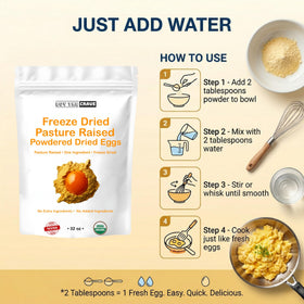 BUY THE CRAVE rehydration-ready egg powder simplifies cooking during hikes.