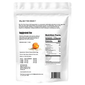 BUY THE CRAVE Grade A egg powder offers premium nutrition for backpacking and camping.