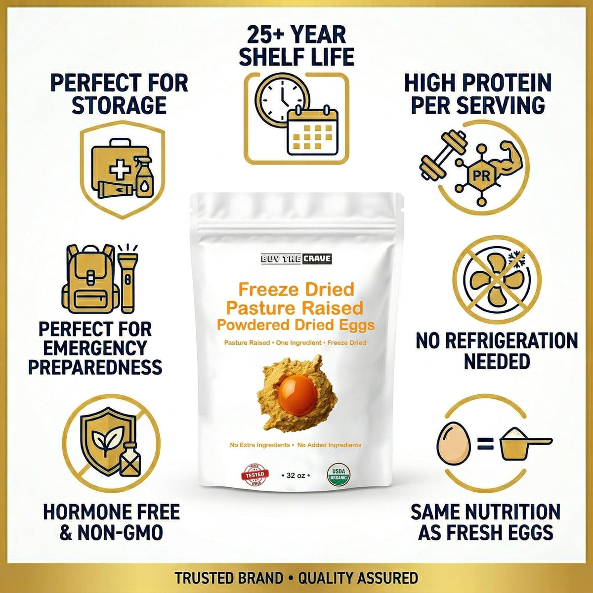 BUY THE CRAVE pasture-raised egg powder supports nutritious meals on outdoor adventures.