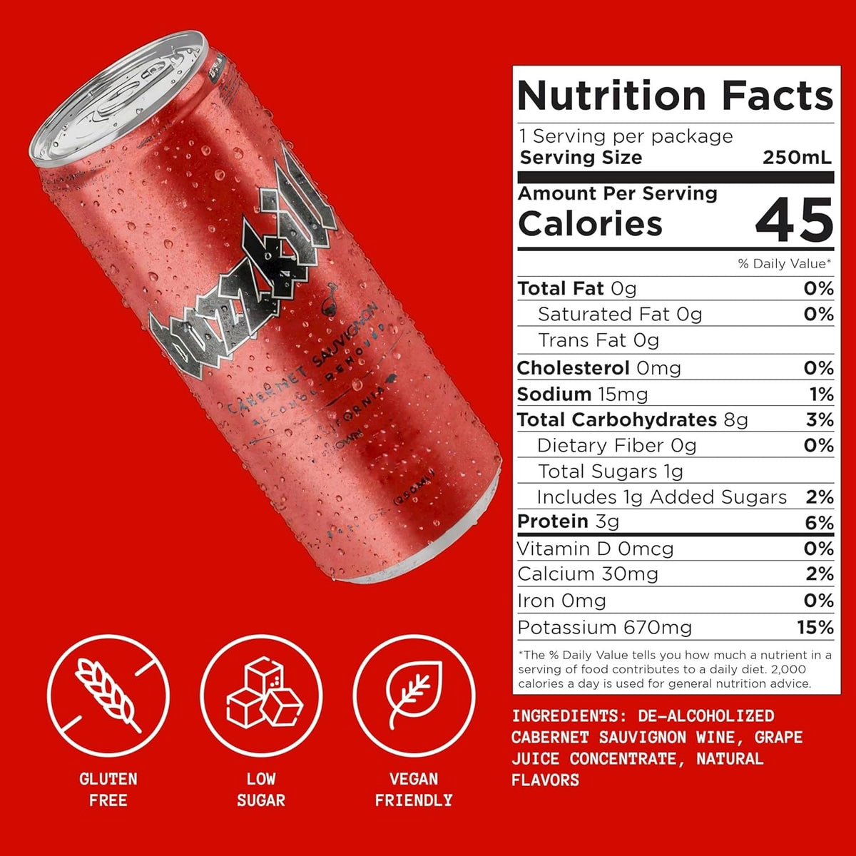 Buzzkill Wines pack four cans showcases convenient alcohol-free red for events.