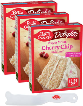 By The Cup Betty Crocker Delights cherry chip cake mix box, ideal for gatherings