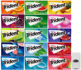 By The Cup Trident sugar-free gum assortment packaging shows variety for travel