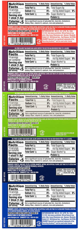 By The Cup Trident sugar-free gum box display showcases multiple flavors at a glance