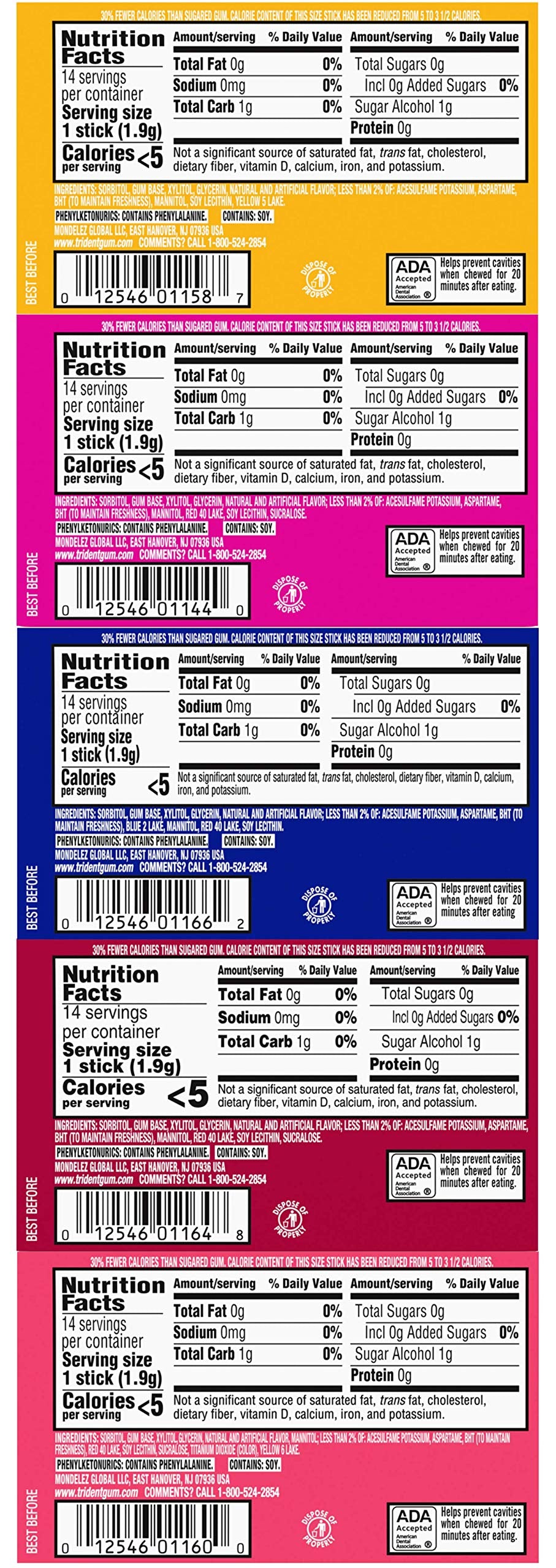 By The Cup Trident sugar-free gum colorful labels draw shoppers to try options
