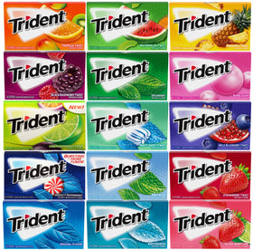 By The Cup Trident sugar-free gum sticks close-up highlights slim portable packaging