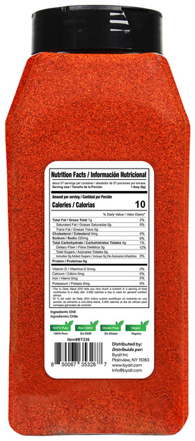 Close-up of Byait Gochugaru flakes showing medium heat and vibrant red color for kimchi.