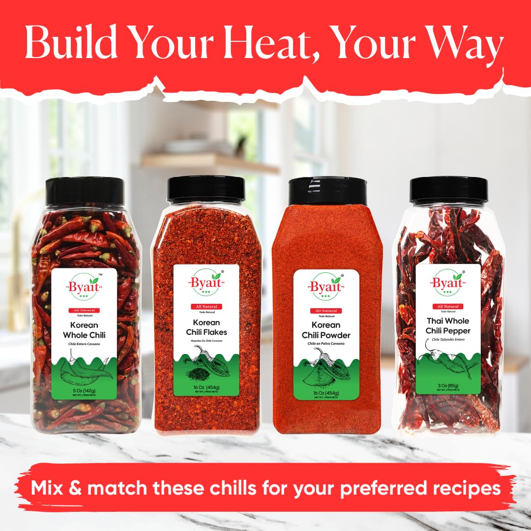 Korean dish setup using Byait Gochugaru for versatile seasoning.