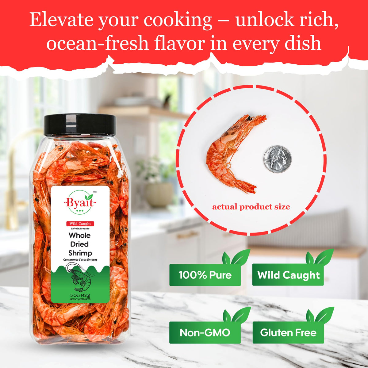 Byait high-protein shrimp topping provides a convenient protein boost.