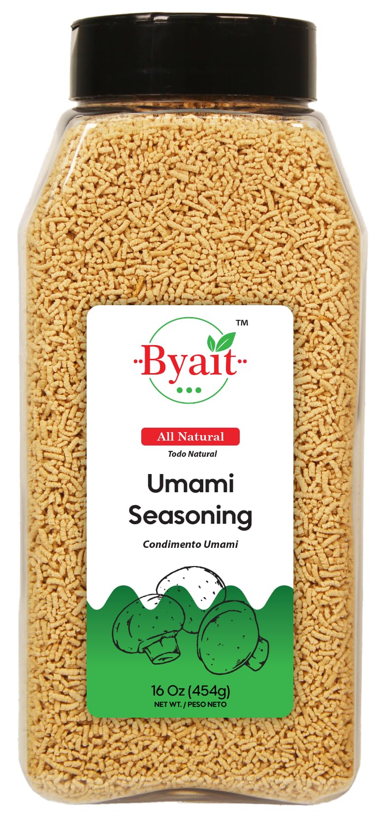 Byait Japanese Umami Seasoning bottle enhances soups with mushroom depth.