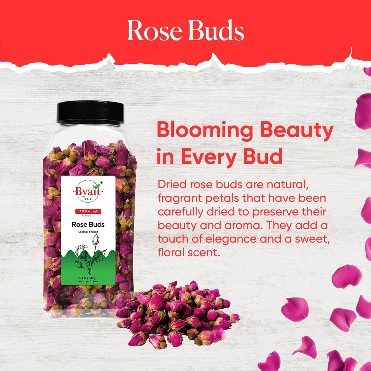 Byait rose buds crafting soap, a natural DIY beauty ingredient.