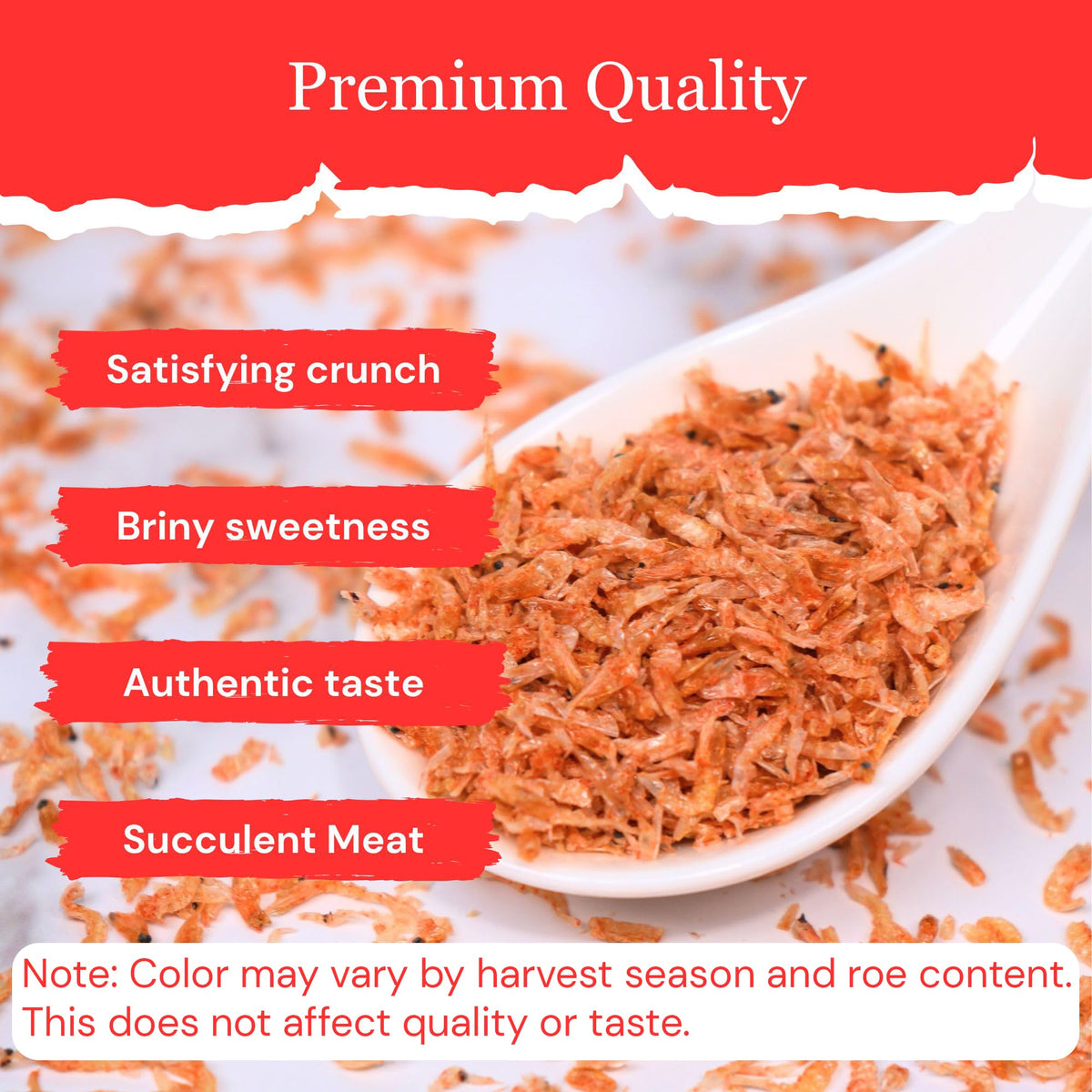 Sun-dried Byait Sakura Shrimp texture enhances soups and curries with umami.