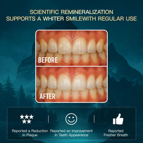 BYH Remineralizing Gum visible nano-hydroxyapatite granules for enamel-supporting texture.