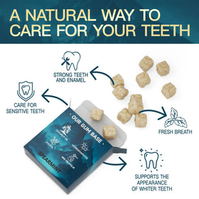 BYH Remineralizing Gum mint flavor burst for a refreshing post-meal feel.