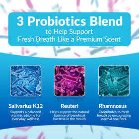 BYH Remineralizing gum contents close-up shows nano hydroxyapatite and probiotic blend
