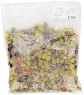 Byzantine Pitted Olive Mix in a 5 lb bag for easy meal prep and snacking.