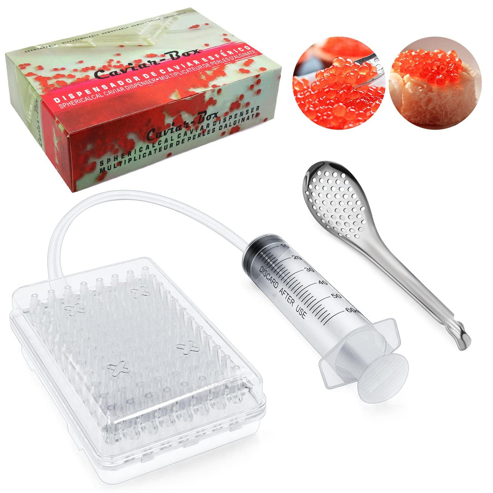 BZZAQ caviar maker box with 96-hole mold for rapid sphere creation