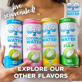C2O on-the-go lifestyle shot features post-workout hydration moments.