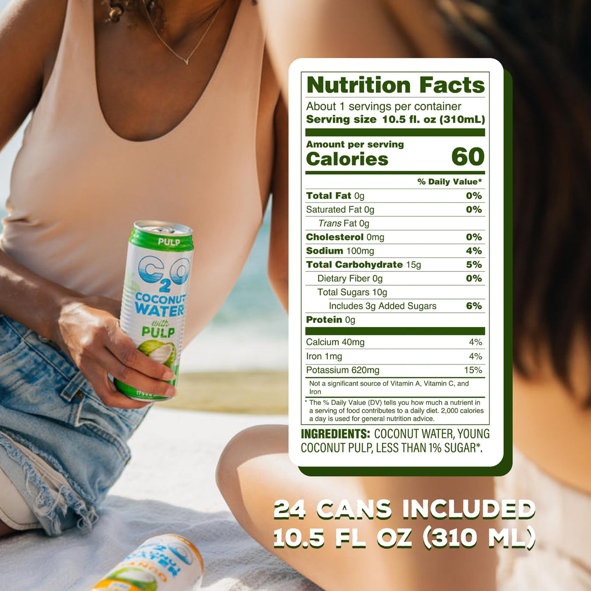 C2O mango flavor coconut water bottle delivers a bright, refreshing taste.