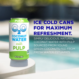 C2O original coconut water bottle emphasizes natural hydration from fresh coconuts.