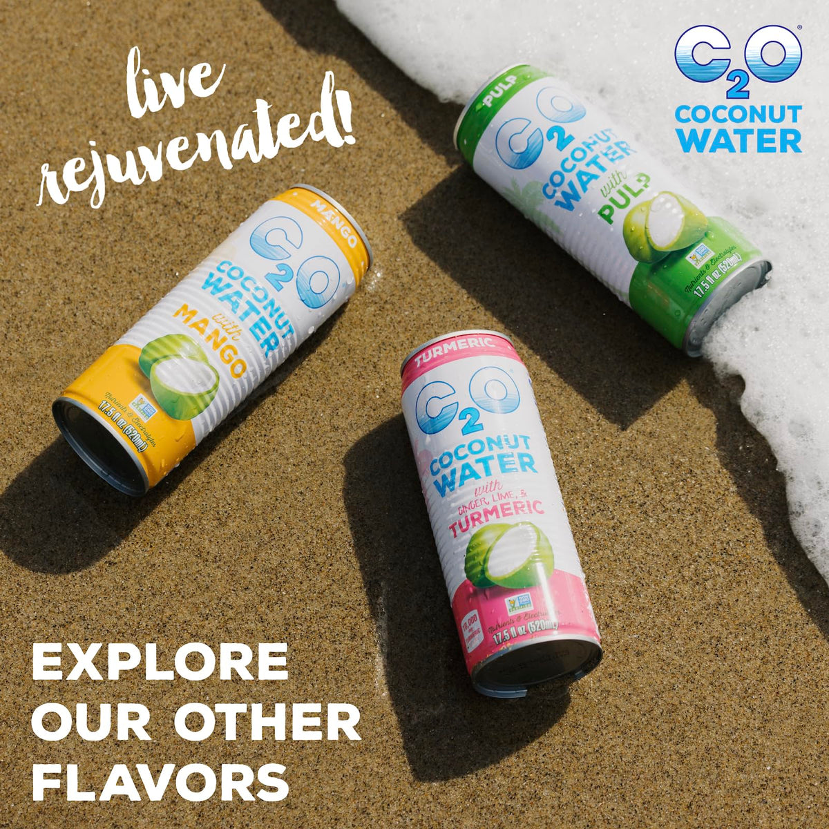 C2O open can refreshing moment for post-workout hydration.