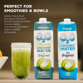 C2O Organic coconut water 12-pack tetra packs with real flavor