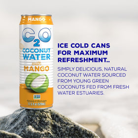 C2O Original Coconut Water can front view for natural refreshment.