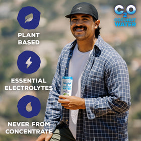 C2O Original 24-pack front showcases portable hydration on the go.