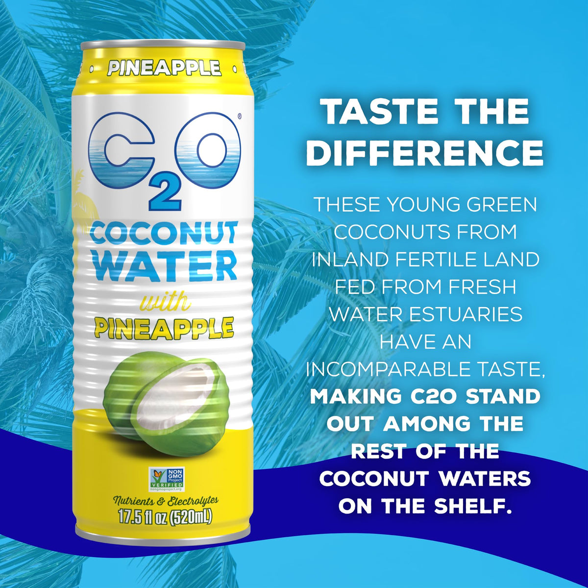 Gym bag friendly C2O Pineapple Coconut Water for active days