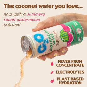 C2O Watermelon Wave can-angle highlighting the refreshing look