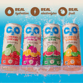 C2O Watermelon Wave label-closeup emphasizing natural electrolytes