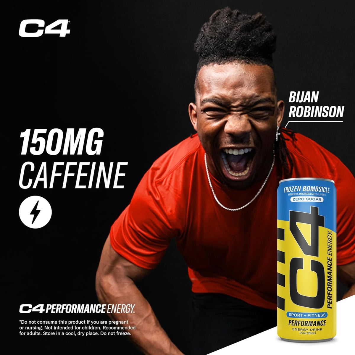 C4 Energy 200mg caffeine can, quick alertness for training sessions.